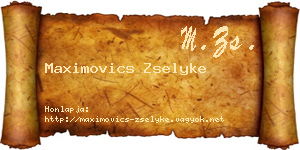 Maximovics Zselyke névjegykártya
